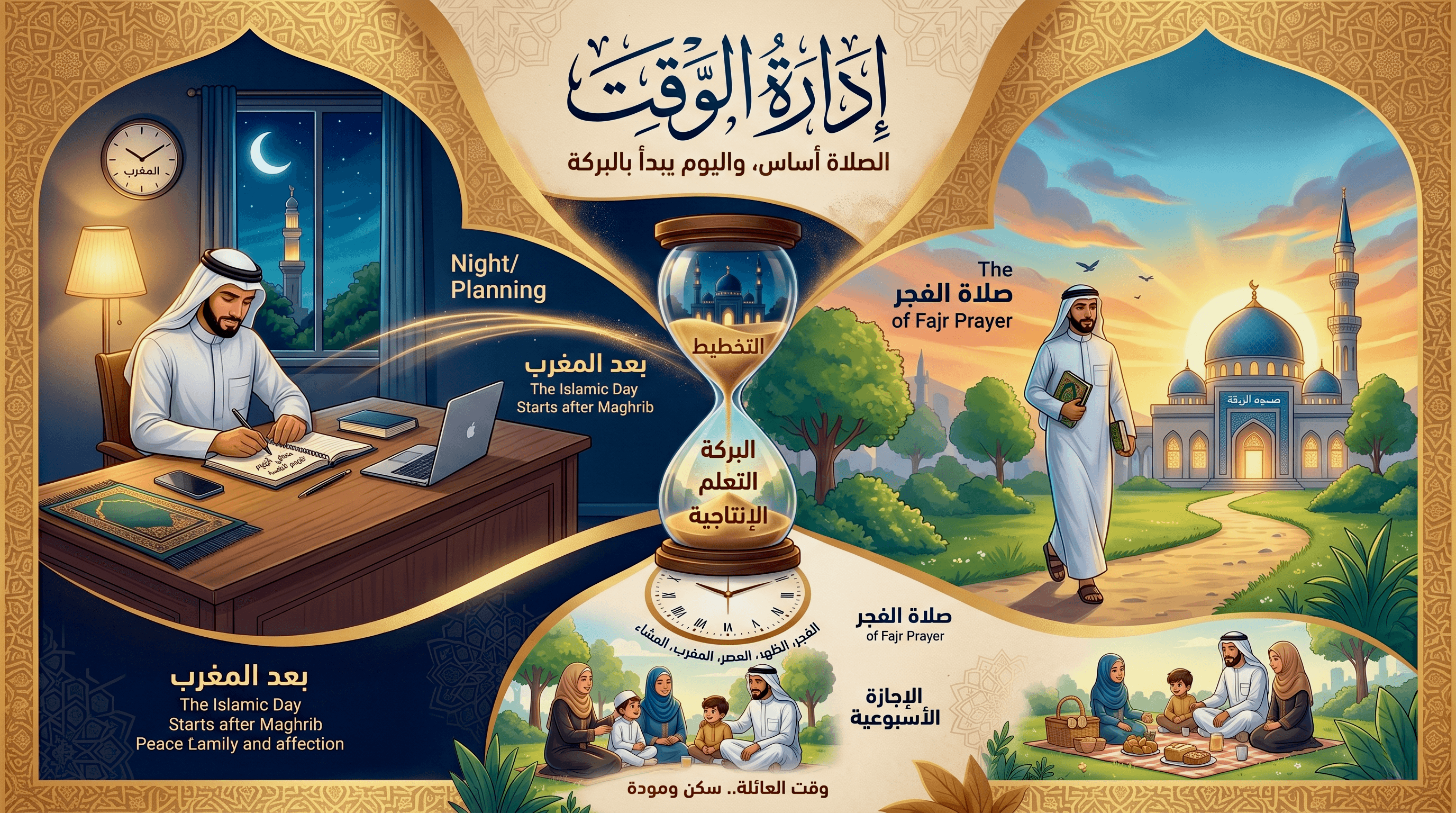 تنظيم الوقت بجدول الفروض الخمس